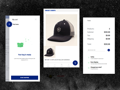 Chucks Boots responsive bag cart design development footwear front end interface mobile product responsive shop shopping bag shopping cart stock store ui