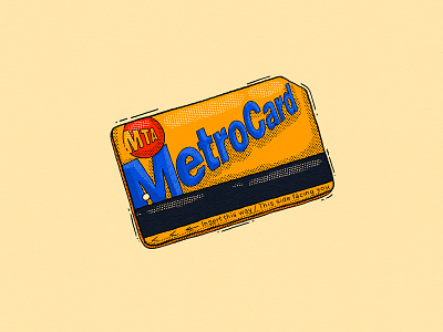 MetroCard card classic essential icon illustration illustrator metrocard mta newyork ny nyc pass subway ticket transit underground yellow