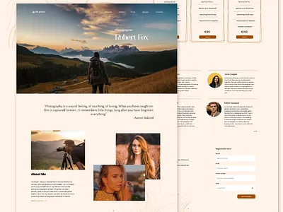 Personal website for a photographer. ui