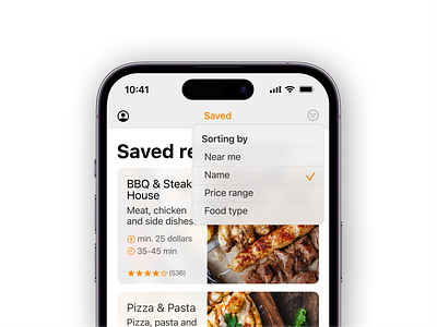 Food delivery app application clean concept daily ui dailyui design filtering filters food fooddelivery interface iphone light minimal minimalist mobile ui ui design uidesign user interface
