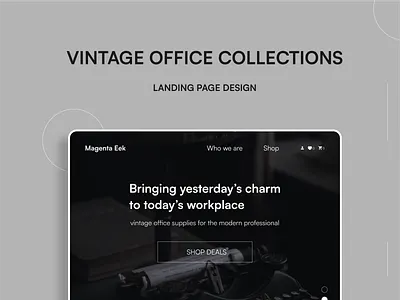 Vintage office collections website classic landing page ui vintage office collections website