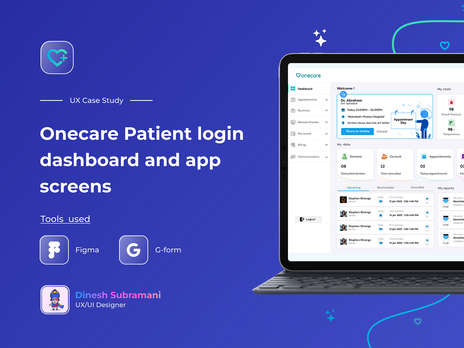 Healthcare UX case study by Dinesh on Dribbble
