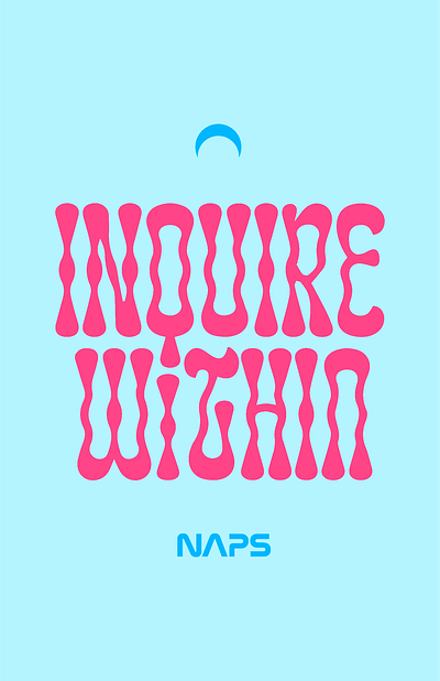 Inquire Within - Bubblegum 1970s full moon graphic design groovy logo naps print design self care self improvement typography wordmark