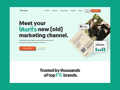 PostPilot - Homepage design interface landing page motion website ui ui illustration uidesign userinterface web website