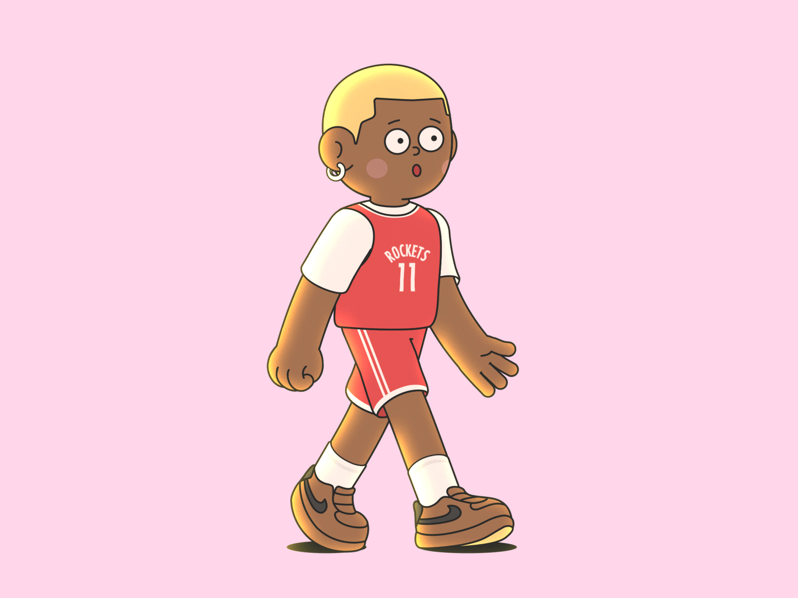 XIAOLI ae animation character graphic design illustration jersey motion motion graphics nba rockets walk