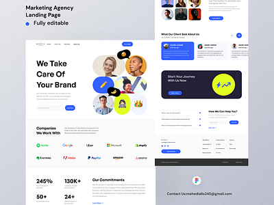 Marketing Agency landing Page Design animation branding design digital marketing website figma graphic design illustration landingpage logo marketing website ui ux vector website uiux design
