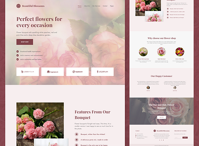 Beautiful Blossoms Bouquet Website design floralwebsite flowerwebsite graphic design ui webdesign websitedesign