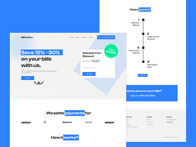 BillPaySave Landing Page Design billpaysave design landing page design ui ui design ux ux design web design website design