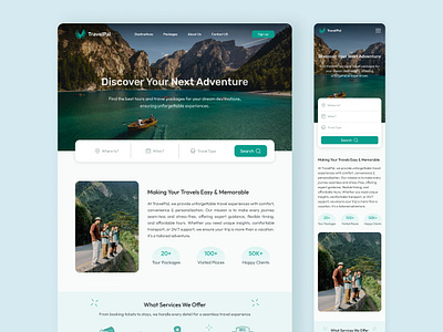 🏝️ TravelPal | Tour & Travel Website mobile design responsive website tour tour website travel travel website ui design web design