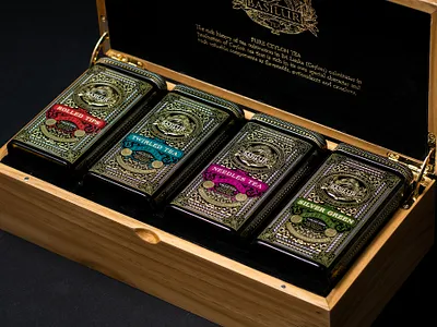 Rare Tea Collection box branding design luxury packaging premium tea typography