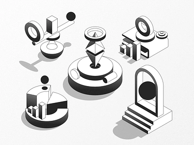 FREEBIE - Abstract isometric illustrations app design editable free freebie illustration isometric simple vector webdesign