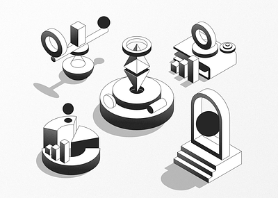 FREEBIE - Abstract isometric illustrations app design editable free freebie illustration isometric simple vector webdesign