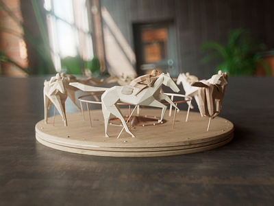 Running Horses 3D Zoetrope 3d horses illusion racing zoetrope