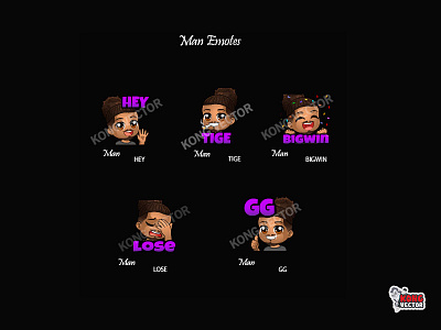 Man Twitch Emotes cartoon design emoji emote emotes illustration twitch twitchemote twitchemotes