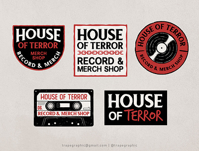 HOUSE OF TERROR sticker pack designs apparel badge design branding clothing design graphicdesign illustration merchandise typography vector