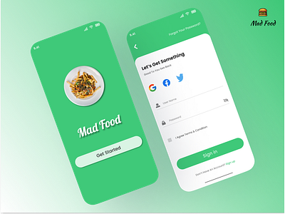 Mad Food - Food delivery App app branding design illustration logo typography ui vector