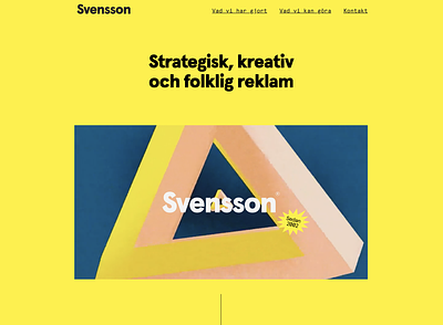 Web site design for Svensson advertising agency design web web design webflow