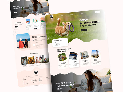 Pet Resort colors creative design home page illustration landing page logo pet shelter pets photoshop resort ui uxui web design website