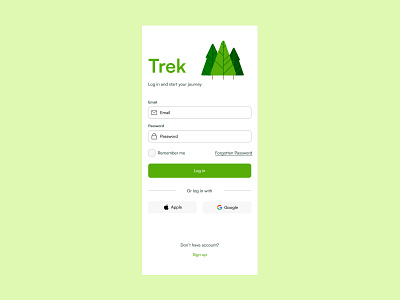Trek Login design illustration ui
