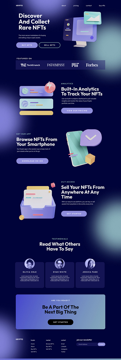 Krypto Landing Page branding design editorx framer ui ux web design web developer webflow website design website development wordpress