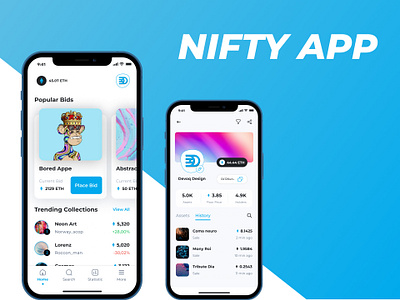 Nifty - NFT Marketplace Mobile App Design clean figma marketplace minimal mobile app nft nft app nft marketplace nft marketplace mobile app nft mobile app ui ui design ui8 uiux ux