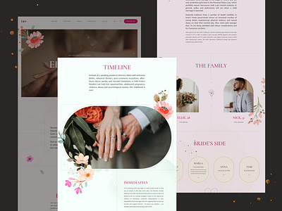 E&N. Wedding landing page composition design illustration landing page typography ui web website wedding