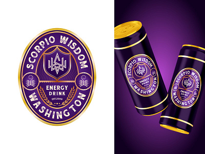 Scorpio Wisdom Washington badge brand designer custom logo custom type identity label letter lettering logo logo design logo designer mark monogram packaging scorpion type typography