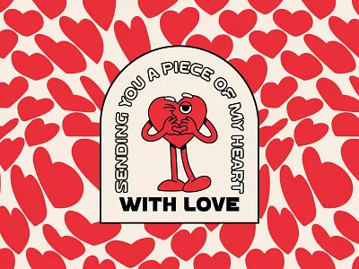 Groovy Heart background card cartoon character design groovy heart illustration logo poster valentines day vector