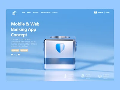 Mobile & Web Banking Concept 3d animation art bitcoin branding c4d design graphic design illustration logo minimal motion graphics page ui wallet web