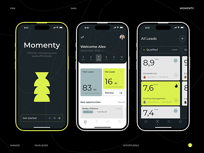 Momenty - CRM SaaS android app android app design app screen design application design crm ios ios app mobile app screens mobile interface mobile ui mobileappdesign product design saas software as a service ui uiux user interface design ux ux ui design uxuidesign