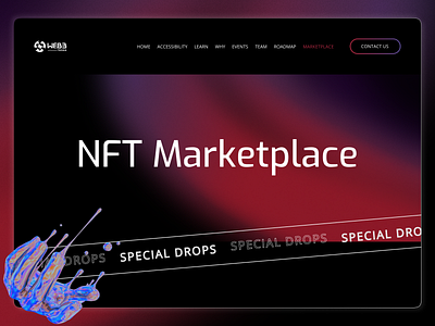 NFT Homepage 3d blockchain cryptocurrrency futuristic homepage marketplace nft ui web 3 website