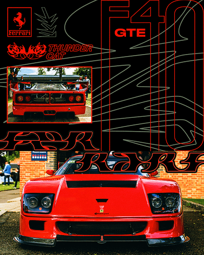 Ferrari F40 GTE Poster automotive design