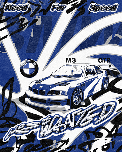 BMW M3 GTR NFS Most Wanted Poster automotive design need for speed