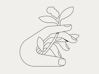Getting back to nature brand illustration branding fingers hand illustration nature plant