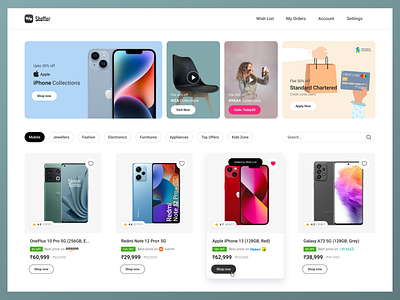 Shoffer banner card design ecommerce product design ui ux web