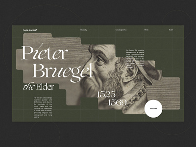 Pieter Bruegel / Hero Concept art design digitalbutlers green history inspiration minimal science typography ui