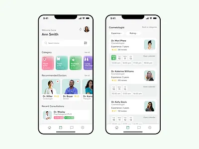 Healthcare service – Mobile App card consultations doctors gradient hamburger menu healthcare medicine medtech menu minimalistic mobile search ui ux
