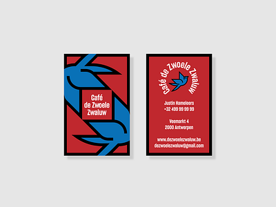 De Zwoele Zwaluw - Business Cards abstract bar birds branding business cards cafe design emblem geometric icon logo minimal modernist pub square swallow symbol