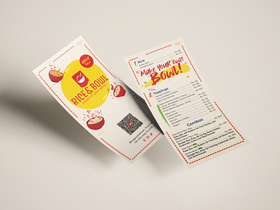 One Page Brochure Design for Rice & Bowl adobe illustrator adobe photoshop bowl design brand design brand identity design brochure design food food brochure graphic design restaurant rice design