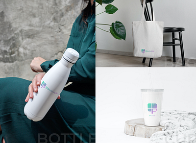 Branding abstract bag bottle brand brand design brand identity branding color cup design gradient logo logo design logos minimal modern sticker ui visual identity water bottle