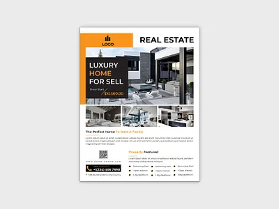Real Estate Flyer a4 flyer a4 flyer design branding corporate flyer design flyer flyer design flyer template house illustration property