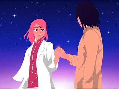 Ring adobe illustrator anime illustration naruto ring sakura sasuke sasuke retsuden starry sky