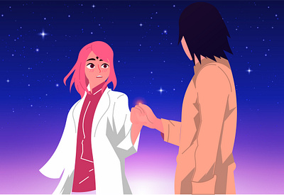 Ring adobe illustrator anime illustration naruto ring sakura sasuke sasuke retsuden starry sky