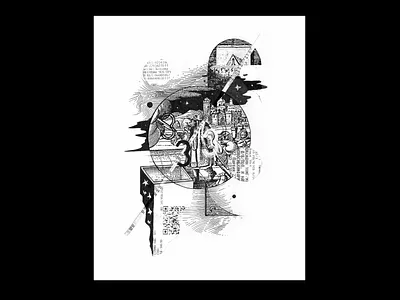 Third abstract collage design graphic graphics gravure martovsky sketch