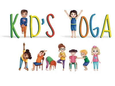 Kids Yoga Poses book illustrations character design childrens book art childrens book illustrations cute illustration illustration kidsyoga yoga yogaposes