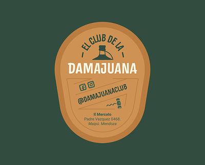 El club de la Damajuana branding custom lettering design graphic design hand lettering handmade illustration label lettering logo
