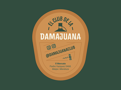 El club de la Damajuana branding custom lettering design graphic design hand lettering handmade illustration label lettering logo