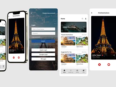 Travel App app branding design graphic design ui ux