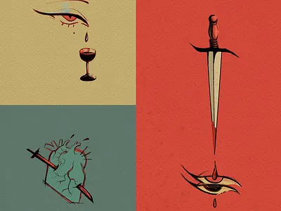 Modern oldschool designs branding card classic design eye graphic design heart illustration logo oldschool sword tattoo vintage