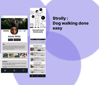 Strolly Dog walking Case Study animals app design minimal ui ux